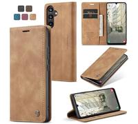 owlhold Coque Samsung Galaxy A34 5G, Housse Antichoc en Cuir PU Premium Fentes Cartes Etui Pochette de Portefeuille avec Fonction Support Case à Rabat pour Samsung Galaxy A34 5G - Brun