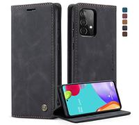 owlhold Coque Samsung Galaxy A52 5G/A52S 5G, Housse Antichoc en Cuir PU Premium Fentes Cartes Etui Pochette de Portefeuille avec Fonction Support Case à Rabat pour Samsung Galaxy A52 5G/A52S 5G - Noir