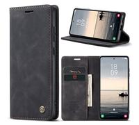 owlhold Coque Samsung Galaxy S23 FE Housse Antichoc en Cuir PU Premium Fentes Cartes Etui Pochette de Portefeuille avec Fonction Support Case à Rabat pour Samsung Galaxy S23 FE 5G - Noir