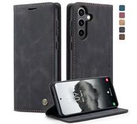 owlhold Coque Samsung Galaxy S24 5G, Housse Antichoc en Cuir PU Premium Fentes Cartes Etui Pochette de Portefeuille avec Fonction Support Case à Rabat pour Samsung Galaxy S24 5G - Noir