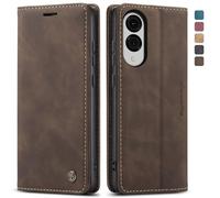 owlhold Coque Samsung Galaxy S25 Edge Housse Samsung S25 Edge Antichoc en Cuir PU Premium Fentes Cartes Etui Pochette de Portefeuille avec Fonction Support à Rabat Housse Galaxy S25 Edge - Café