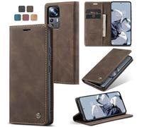 owlhold Coque Xiaomi 12T/12T Pro/K50 Ultra Housse en Cuir PU Premium Fentes Cartes Etui Pochette de Portefeuille avec Fonction Support Case à Rabat pour Xiaomi 12T/12T Pro/Xiaomi K50 Ultra - Café