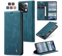 owlhold Coque Xiaomi Poco X6 Pro 5G Housse Redmi K70E Cuir PU Premium Fentes Cartes Etui Pochette de Portefeuille avec Fonction Support Case à Rabat Coque Poco X6 Pro 5G /Redmi K70E - Bleu Vert