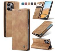 owlhold Coque Xiaomi Redmi 12 4G/5G/ Note 12R/ POCO M6 Pro 5G Housse en Cuir PU Premium Fentes Cartes Etui Pochette de Portefeuille avec Fonction Support Case à Rabat pour Xiaomi Redmi 12 - Brun