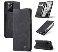 owlhold Coque Xiaomi Redmi Note 11 Pro/12 Pro 4G, Housse en Cuir PU Premium Fentes Cartes Etui Pochette de Portefeuille avec Fonction Support Case à Rabat pour Redmi Note 11 Pro/12 Pro 4G - Noir