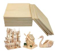 OWLKELA Contreplaqué, 20pcs 100 * 100 * 2mm, DIY Fait Main, Pyrogravure, Planche de Bois Modèle Avion, Plaque Bois