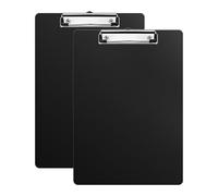 OWLKELA Porte-bloc A4, 2 porte-bloc avec crochet caché, porte-bloc à suspendre, en plastique, format A4, pour bureau, école, atelier, noir