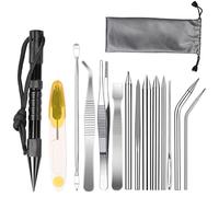 OWLMATE 14 Pièces Aiguille Paracorde, Paracorde Aiguilles de Couture de Laçage et Outil de Lissage Outils de Nouage pour Travail de Paracord (Noir)