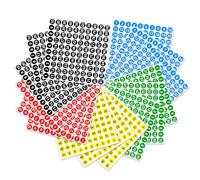 OWLMATE 15 Pièces Chiffres Autocollants, Chiffres Adhesifs, Chiffre Autocollant Exterieur Rondes, Chiffres Adhesifs, 5 Couleurs Numéro Autocollant Imperméables