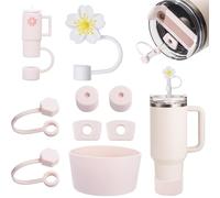 OWLMATE Cup Accessoires, Accessoires Cup, Gourde Accessoires Comprend 6 Bouchons en Silicone Anti-Fuite, 2 Couvercles en Paille, 1 Coque en Silicone