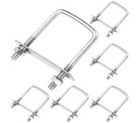 OWLMATE Lot de 6 U Carrés M8*60 * 100 Pour Sécurité de Charge Sécurité de Charge étriers en U Crochet d'arrimage Languette pour Camion Remorques de Voitures