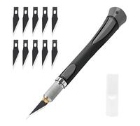 OWLMATE Scalpel Chirurgical avec 10 Lames de Antirouille, Cutter de Précision, Scalpel de Découpe pour Découpe de Travail D'art Bricolage, Spéléologie, Sculpture, Couteaux de Loisirs