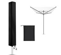 OWLMATE Sechoir Parapluie, Etendoir a Linge Exterieur 18 x 18 x 180 cm, Etendoir Linge Interieur Tissu Oxford Imperméable avec Fermeture Éclair - Noir