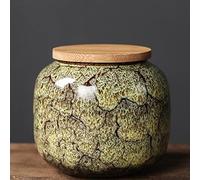 OWLONLINE Bocal à thé portable four Transformation glaçure pot à thé en porcelaine bonbons/miel/café/cuisine stockage d'épices-capacité 230 ML, jaune