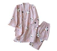OWLONLINE Costume de Pyjama Kimono Japonais pour Femme en Pur Coton Taille XL A41