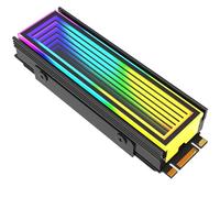 OwlTree ARGB Dissipateur thermique M.2 SSD avec coussinets thermiques, aluminium 2280 M2 5 V 3 broches adressable RVB Sync NVME dissipateur thermique pour SSD M.2 2280 Nvme