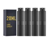 Owlyee Atomiseur de Parfum 20ML, Flacon Vaporisateur de Cologne de Voyage, Mini Distributeur de Pulv risateur Vide Noir, 4PCS