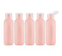 owlyee Lot de 5 flacons de voyage vides avec bouchon à rabat, flacons de shampooing vides en plastique (100 ml, rose)