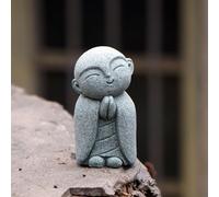 OwMell Statue de moine jizo japonais en prière, statue de Bouddha Jizo - Statue commémorative - Décoration d'aquarium pour jardin ou extérieur - 6,6 cm