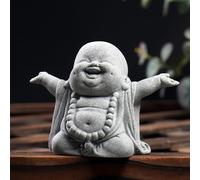 OwMell Statue de moine jizo japonais priant, statue de Bouddha Jizo - Statue commémorative - Décoration d'aquarium pour jardin ou extérieur - 6,6 cm - Bouddha rieur