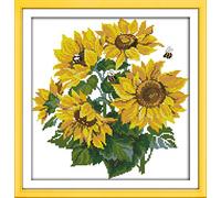 OWN4B Kit de broderie au point de croix Motif tournesols 11 ct 40,9 x 41,9 cm