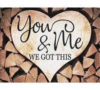 OWN4B Kit de broderie au point de croix Motif You and Me We Got This 11CT 38,1 x 48 cm (cœur)