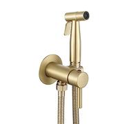 Ownace Ensemble mitigeur de bidet dissimulé pour eau chaude et froide, kit de douche shattaf doré brossé