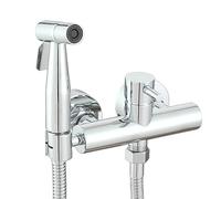 Ownace Mitigeur mural chromé pour bidet - Douchette de toilette - Robinet de bidet chaud et froid musulman avec kit de pulvérisateur Shattaf, BS201