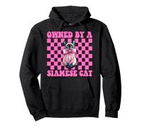 Owned by A Siamois Cat Girl Cat Mom Pink Coquette Bow Sweat à Capuche