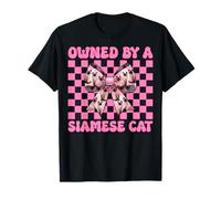 Owned by A Siamois Cat Girl Cat Mom Pink Coquette Bow T-Shirt