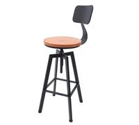 Owneed Lot de 2 tabourets de bar réglables en hauteur - Dossier - Jusqu'à 100 kg - Hauteur réglable (92-112 cm) - Chaise pivotante à 360° - Pour cuisine, salon, salle à manger - Noir