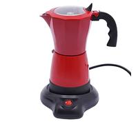 Owneed Machine à expresso électrique 480 W, cafetière à moka rouge avec base à 360°, machine à café de 300 ml pour 1 à 6 personnes, prise européenne pour la maison et le bureau