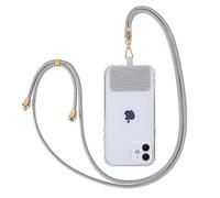 Ownest Compatible avec Cordon Telephone Portable Cordon Tour de Cou Collier Bandoulière Réglable pour Le Cou, Sangle de pour Attache de Téléphone Compatible avec Tous Les Smartphones - Gris