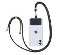 Ownest Compatible avec Cordon Telephone Portable ，Lanière de Téléphone Universelle Portable Bandoulière Réglable Cordon Téléphone Tour de Cou Telephone Compatible avec Tous Les Smartphones-Noir