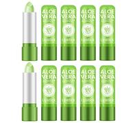 Ownest Lot de 10 paquets de rouge à lèvres à l'aloe vera - Baume à lèvres apaisant nourrissant longue durée - Magie hydratante - Température changeante - Rouge à lèvres - Soin des lèvres