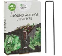 OwnGrown Ancrage de Sol Long : 50 Ancres de Terre pour Le Jardin, Le Non-tissé et Plus - Ancres de Terre pour Le Non-tissé Crochets en Acier - Piquets de Terre en métal - Accessoires de Jardin