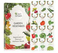 OwnGrown Lot de 12 graines de légumes - Variétés de graines de plantes pour parterre surélevé et jardin - Boîte pratique de graines de légumes pour cultiver des récoltes fraîches à la maison - Idéal
