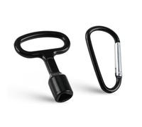 Ownkim Outil Polyvalent Métallique 9mm avec Mousqueton - Clé Triangle Robuste pour Poubelle Jaune, Gaz, Ascenseurs - Pratique Accessoire en Alliage de Zinc pour Recyclage et Utilisation Quotidienne