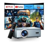 OWNKNEW Netflix Official & Dolby Audio 4K Projecteur, WiFi 6 & Bluetooth 5.3, Mise au Point électrique et Keystone, 22000L, Gris (Gris argenté), LED, HDMI, USB, AV, télécommande