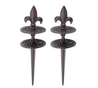 OwnMy Lot de 2 piquets de guidage de tuyau d'arrosage en fonte très résistants et décoratifs pour pelouse, cour, protection des plantes extérieures - Garder les tuyaux loin des parterres de fleurs