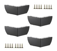 OwnMy Lot de 4 pieds de meubles en métal de 5,1 cm - Pieds de canapé noirs - Pieds ottomans modernes pour table basse - Rehausseurs de chaise en métal - Pieds triangulaires robustes de rechange pour