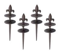 OwnMy Lot de 4 piquets de guidage de tuyau d'arrosage en fonte très résistants et décoratifs pour pelouse, cour, protection des plantes extérieures - Garder les tuyaux loin des parterres de fleurs