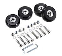 OwnMy Lot de 4 roulettes de rechange pivotantes en caoutchouc pour valise, 50 mm x 18 mm (noir)