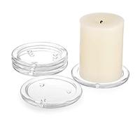 OwnMy Lot de 5 Petites Assiettes à Bougies Rondes en Verre Transparent de 10,2 cm pour Bougie Pilier, Centre de Table Moderne pour Table à Manger, Mariage
