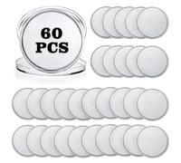 OwnMy Lot de 60 pièces de monnaie vierges pour gravure laser, 4,1 cm, en alliage de zinc, avec boîtes de protection en acrylique, pour loisirs créatifs