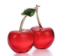 OwnMy Petite Figurine de Cerise en Cristal - Décoration de Collection - Presse-Papier en Cristal Scintillant pour Centre de Table, Maison, Bureau