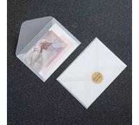 OWNPET 100 Pcs/lot enveloppe Transparente pour Faire-Part de Mariage enveloppes translucides Vierges Vintage Emballage en Papier à l'acide sulfurique
