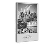 OWNPET In Focus Paris Notre-Dame Impression sur toile pour salon, chambre à coucher, style cadre 40 x 60 cm