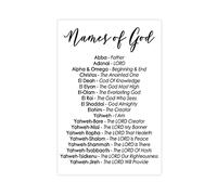 OWNPET Poster sur toile minimaliste avec citation des noms de Dieu - Noir et blanc - Décoration murale pour salon, chambre à coucher - Style sans cadre - 30 x 45 cm