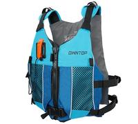 Owntop Aides à la Flottabilité pour Adultes et Adolescents avec Pack Hydratation, Sifflet et Poches Double Filet, Ajustable Gilet de Natation pour Le Paddle, Kayak, Pêche (Bleu, Adolescent-XXS)